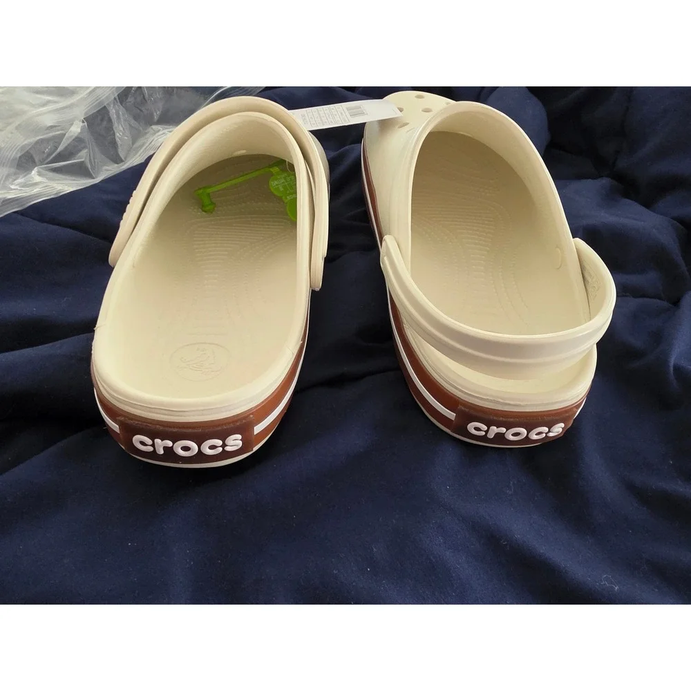 Crocs Crocband Gum Clog Bone Brown Mens Size 12 New 212756-2MD